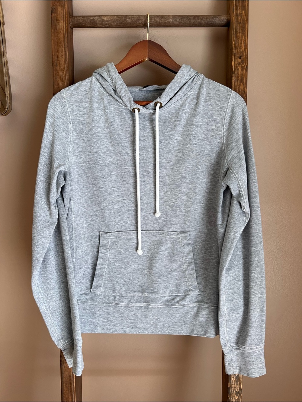 J. Crew Gray Light Weight Hooded Pullover Sweatshirt